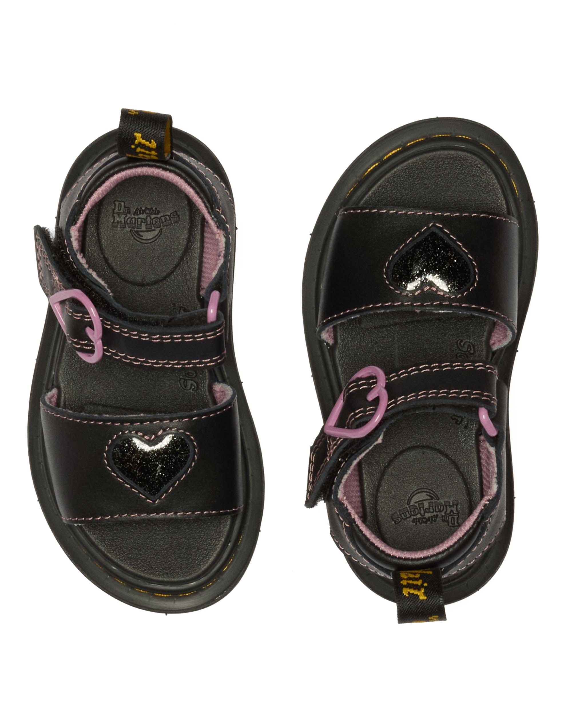 Toddler Marlowe II Glitter Heart Leather Strap Shoes