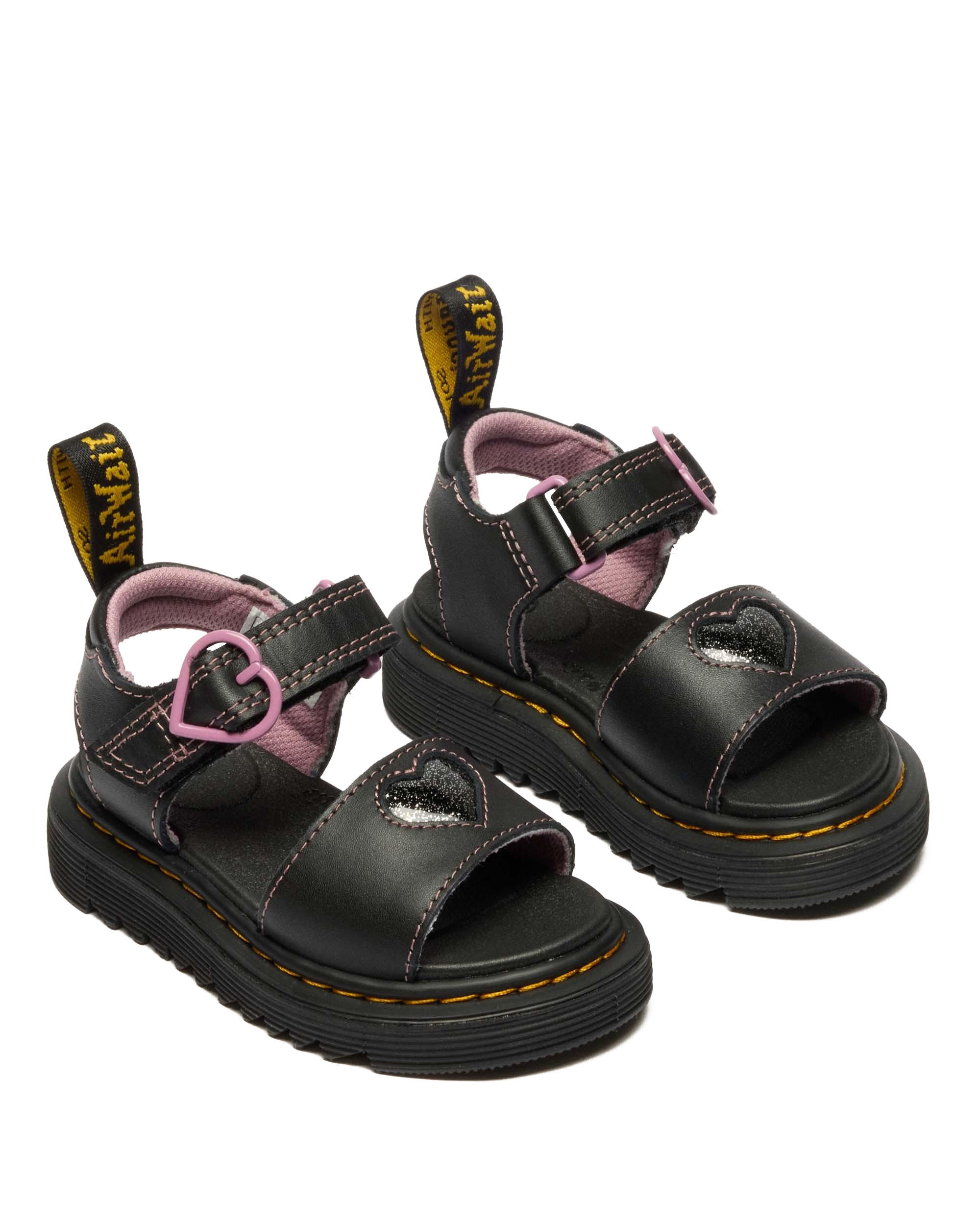 Toddler Marlowe II Glitter Heart Leather Strap Shoes
