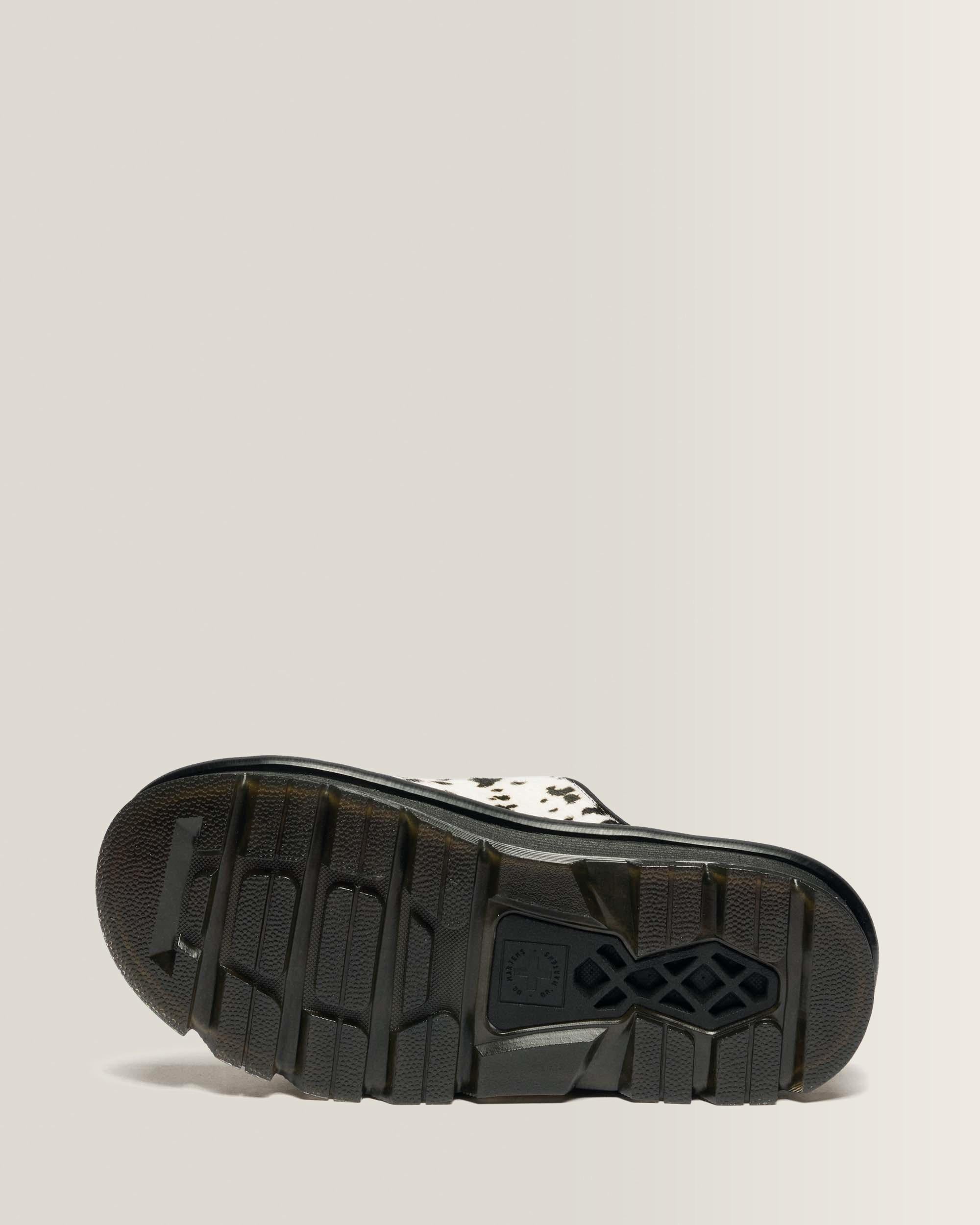 Zebzag Dalmatian Hair On Leather Platform Slides