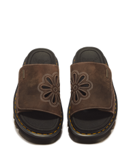 Zebzag Flower Crazy Horse Leather Slides