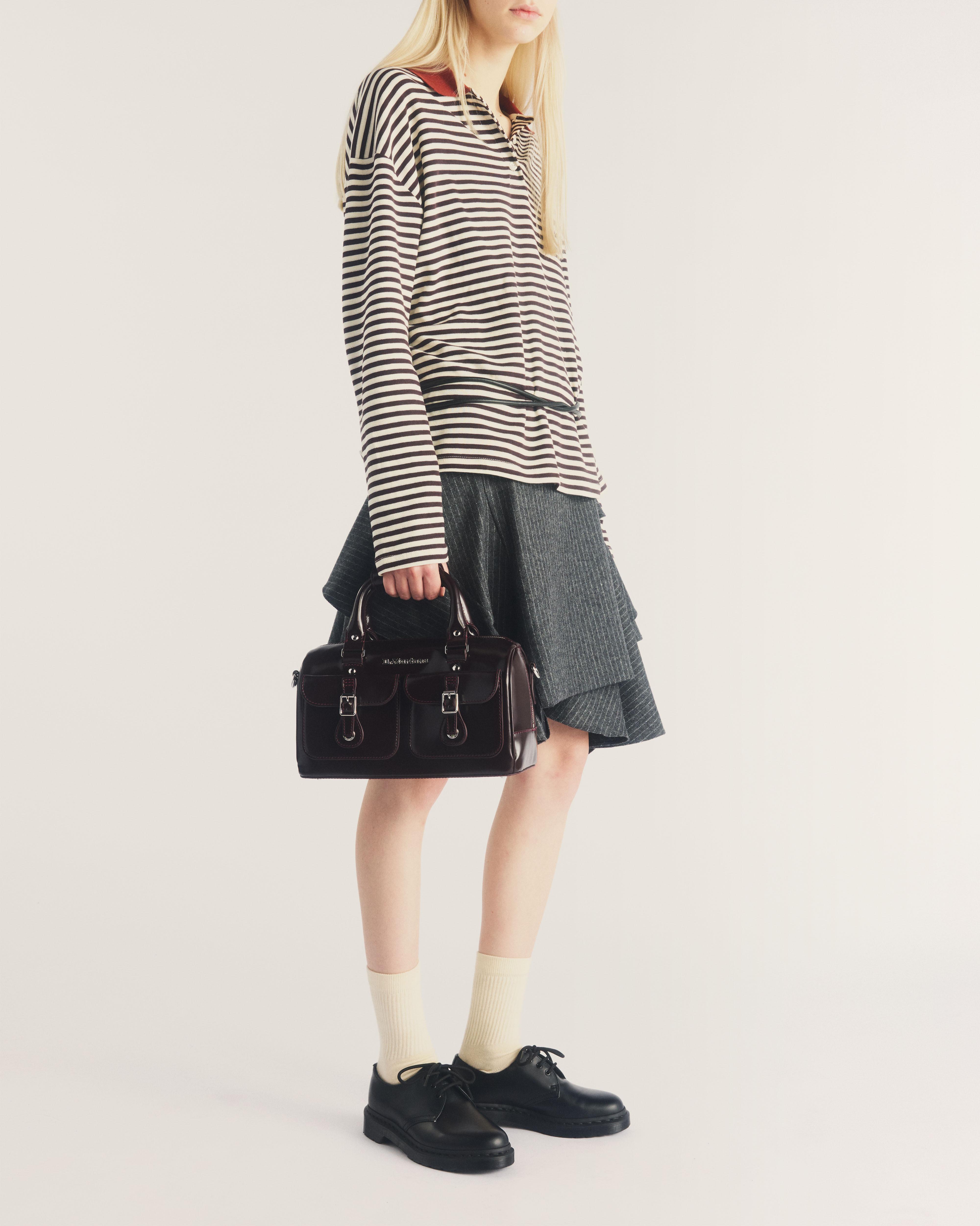 Top Handle Rub Off Leather Bag