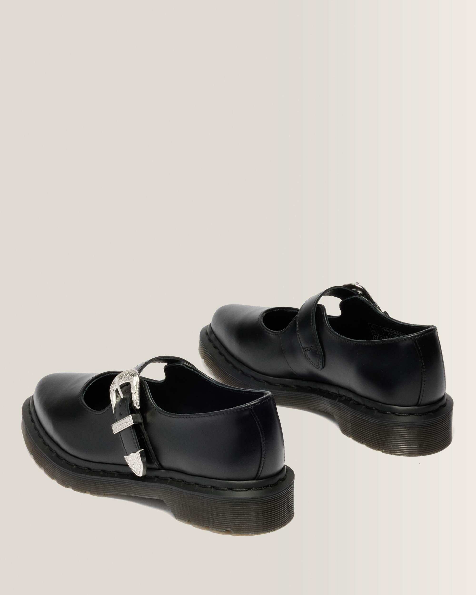 Elphie Mary Jane Buckle Atlas Leather Shoes
