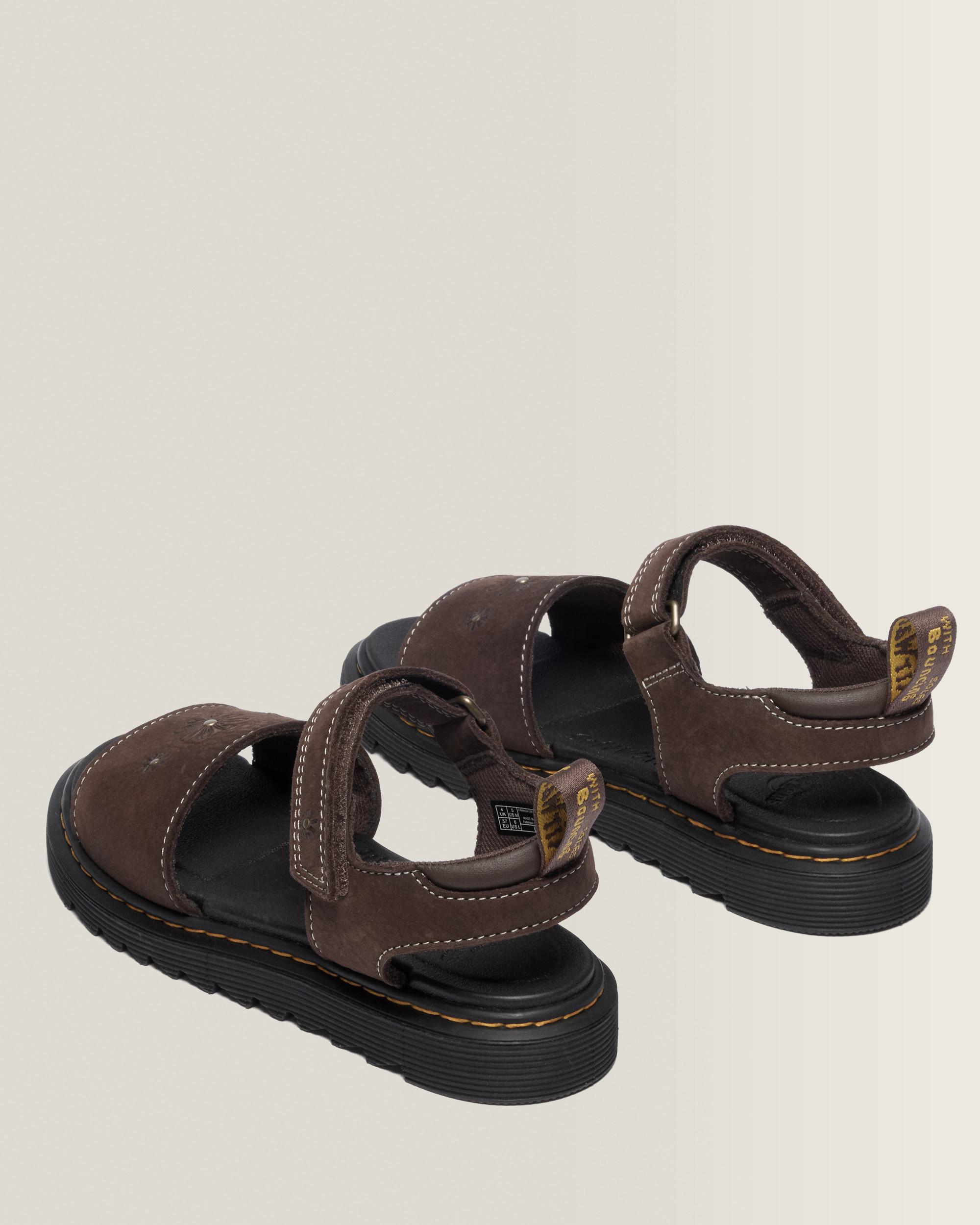 Toddler Marlowe Flower Debossed Nubuck Strap Sandals